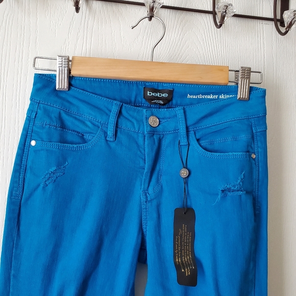 Bebe Heartbreaker Distressed Skinny Jeans - Picture 3 of 9